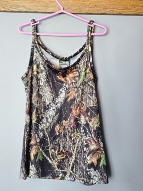 Women's Camouflage-Leaf Bandeau Tank Top - Brown/Green